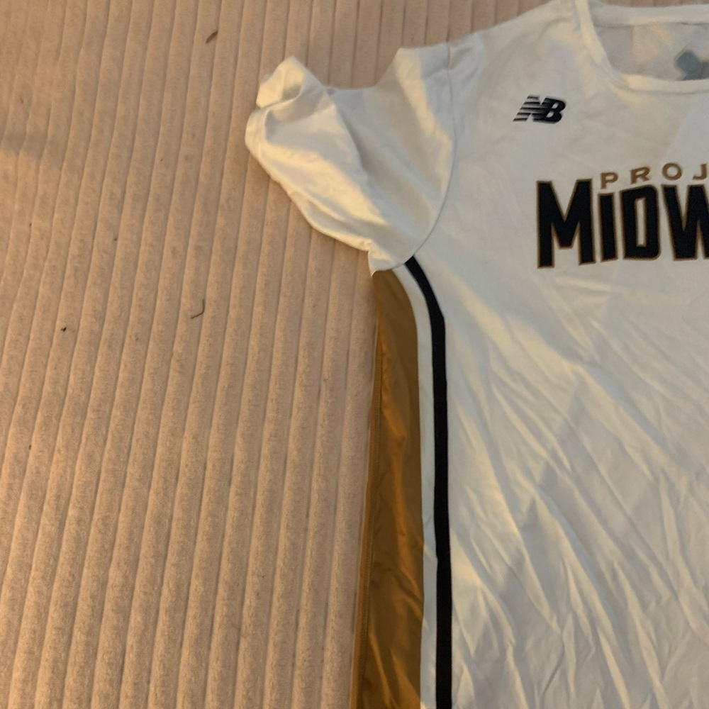 New Balance White and Gold Project Midwest Tee